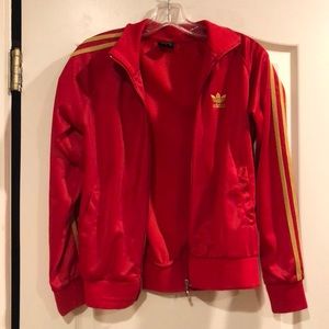 Red and gold Adidas jacket size M